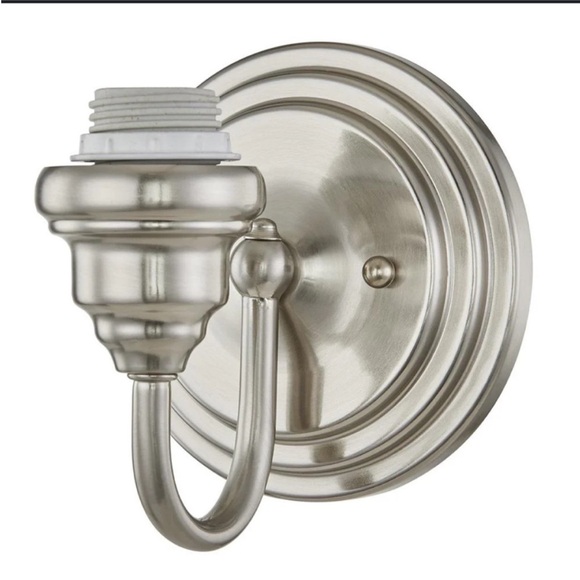 Lowes Exclusive Portfolio 1-Light Brushed Nickel Traditional Vanity Light Fitter - Picture 2 of 6